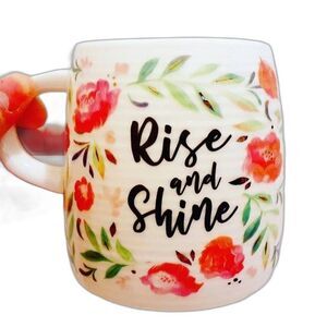 Cypress Home Rise and Shine Floral Paint Colorful Ceramic Cofee Tee Mug 12Oz